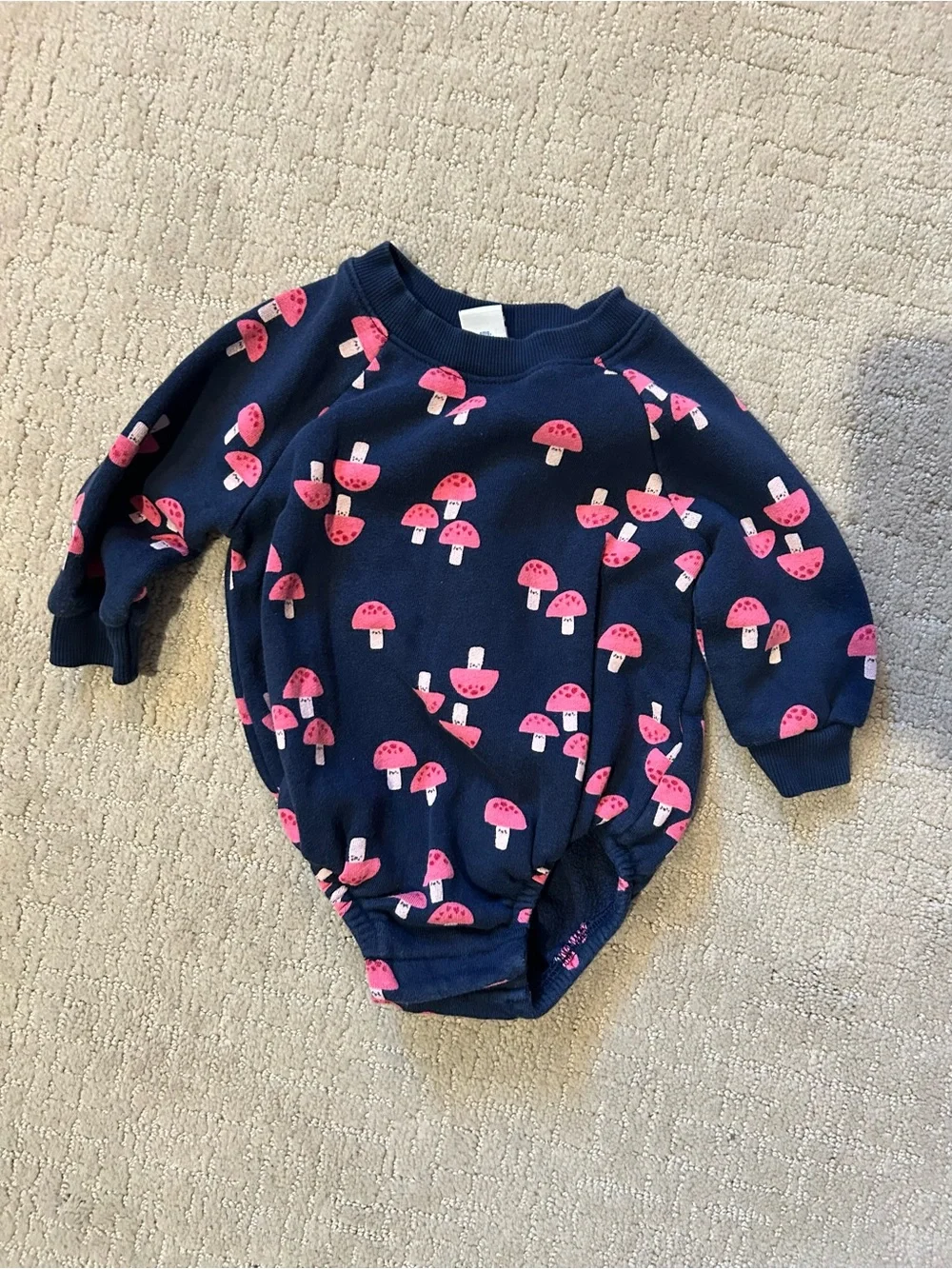 Old Navy baby girl sweatshirt bubble mushrooms fall cozy 3-6 months